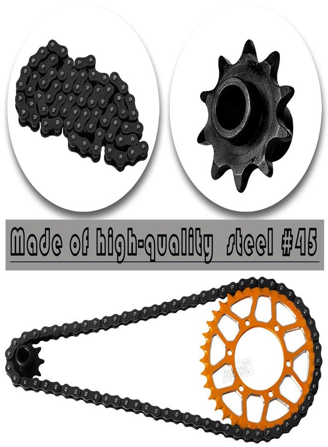hopsupRC Roller Chain&Rear Swing Arm&Hub Chain Gears&Wheel Hub Hex&Caliper&Brake Disk&Sprocket&Chain Guard Protector&Knuckle&Pull Rod Parts for LOSI 1/4 Promoto-MX Motorcycle RTR FXR,Red with Orange - Image 4